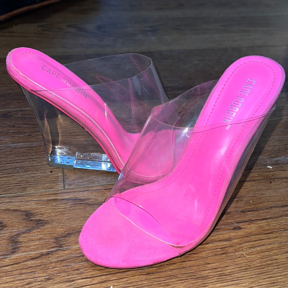 Hot pink and Acrylic Wedges